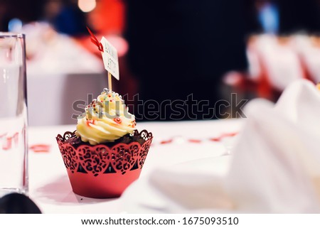 Sweet cupcake on a wedding celebration party