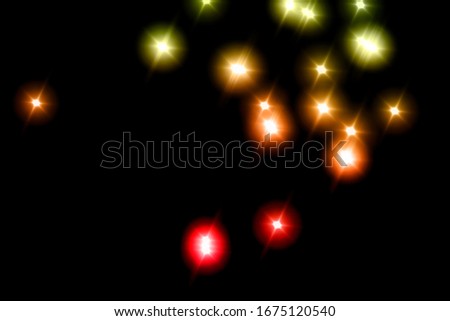Abstract multicolord blurred bokah stars effect background stock photo