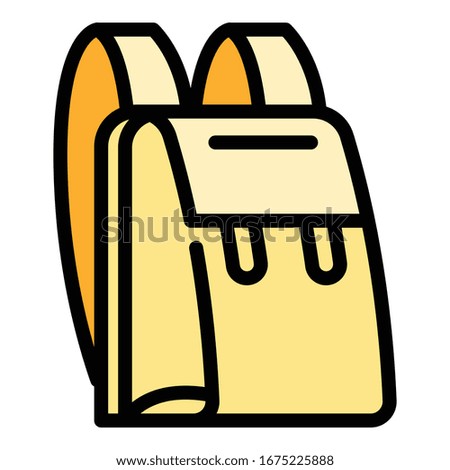 Backpack bag icon. Outline backpack bag vector icon for web design isolated on white background