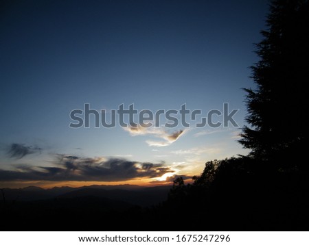 awesome view of sunset from Binsar forest India
