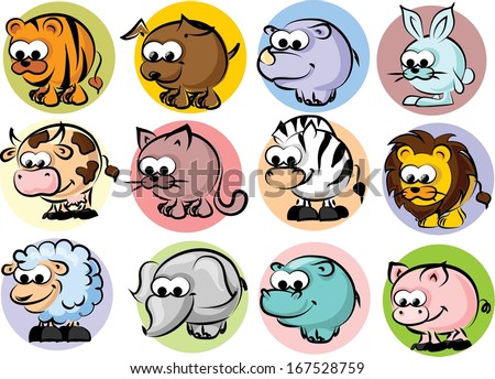 Cartoon animal vector set 