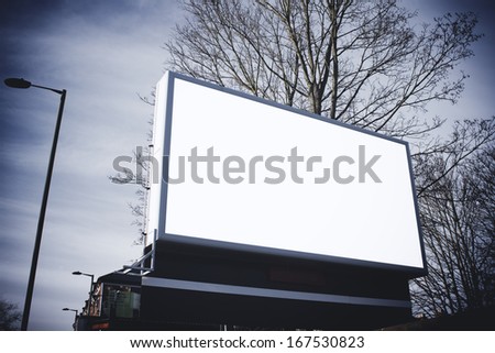 Blank billboard at angle