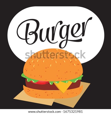 Vector Fast food hamburger illustration