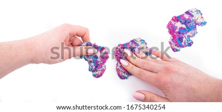 Close-up of a photo of kinetic sand on a white background