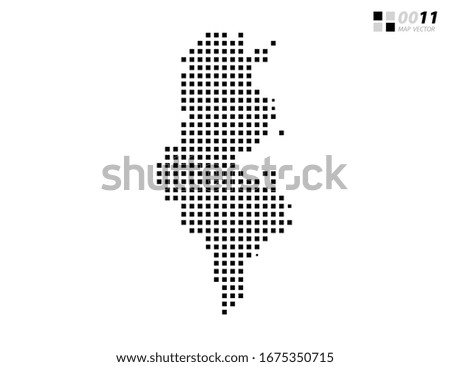 Vector abstract pixel black of Tunisia map. Organized in layers for easy editing.