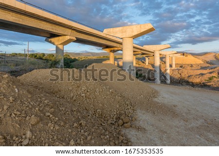 Construction of a bridge in the expansion works of the ring road in Segovia (Spain)