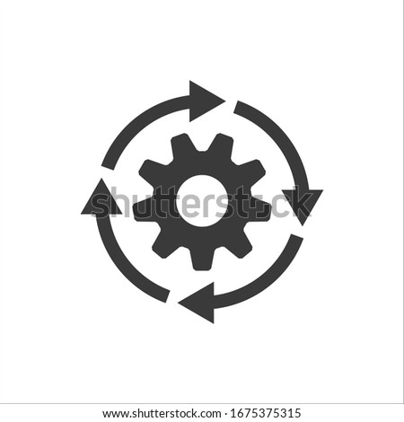 Gear workflow progress vector icon Royalty-Free Stock Photo #1675375315