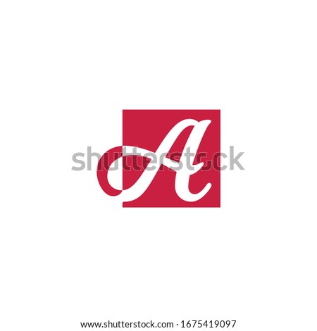 Letter A Logo Design Square Font Vector