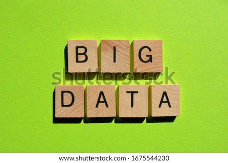 Big Data, words on green background