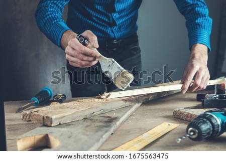 man hand brush with wood