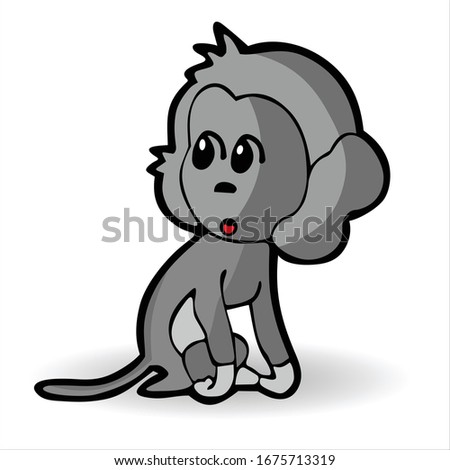 vector illustration of a cute cartoon monkey