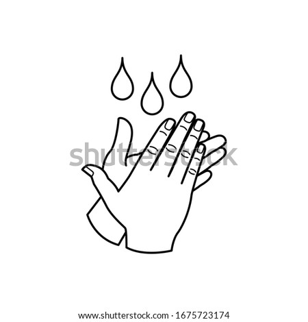 washing hands flat vector icon