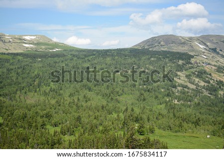 Summer nature in the mountains and clouds