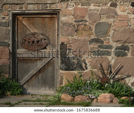 Welcome Sign on Barn Door
