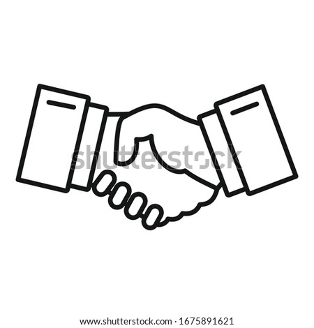 Handshake icon. Outline handshake vector icon for web design isolated on white background