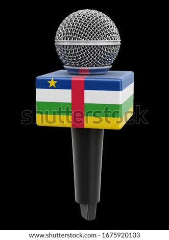 3d illustration. Microphone and Central African Republic flag. Image with clipping path