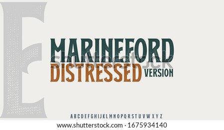 MARINEFORD VINTAGE FONT SERIES WITH RUGGED DISTRESSED GRUNGE TEXTURE