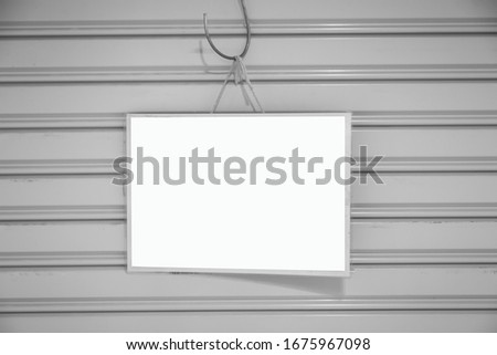 empty white paper stickers on wall