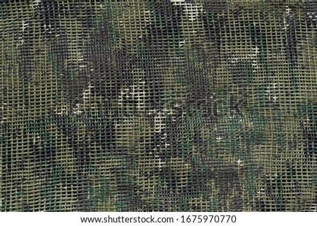 mesh camouflage scarf texture, military uniform, protective color