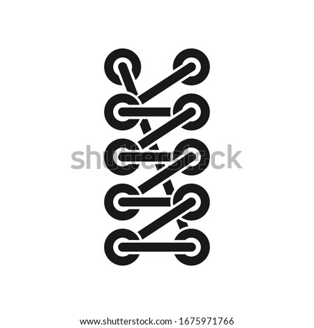 Shoelace icon design. Shoelace of sneaker shoes icon in modern flat style design. Vector illustration.