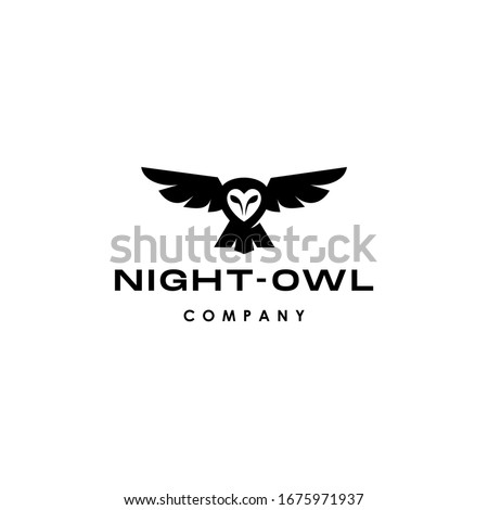 barn owl logo icon vector illustration clip art isolated on white background