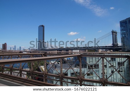 New York Skyline View from the Brooklyn Bridge