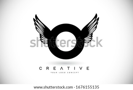 O Letter Logo with Wings. Creative Wing Letter O Logo icon Design Vector Illustration.