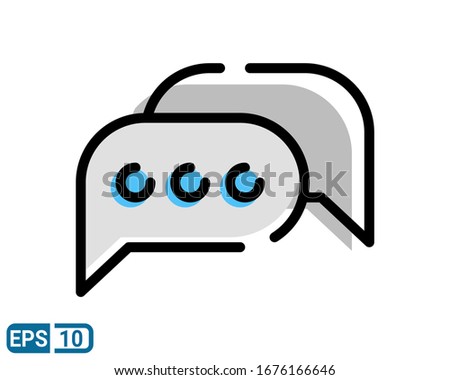 Speech Bubbles filled line style Icon on white background. Editable color. EPS 10