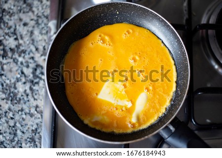 fried omelette with cheddar cheese