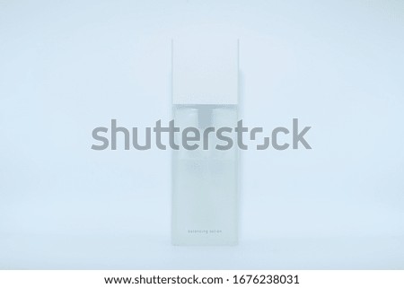 balancing lotion Square glass bottle white background or isolated