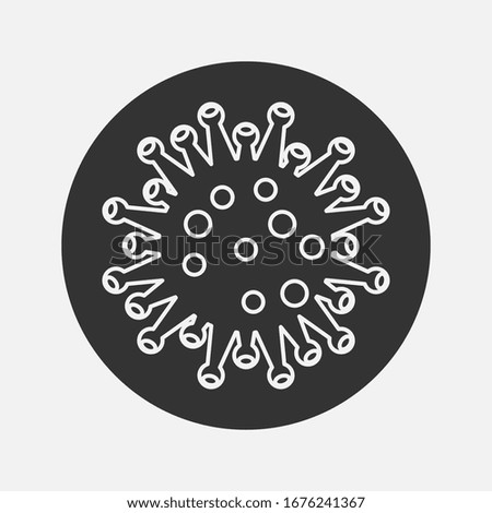 Corona virus icon. Black on background isolated. China pathogen respiratory infection