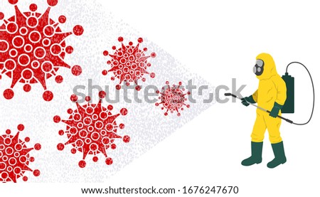 COVID-19 Corona Virus 2020. virus disease, virus infections prevention methods.
Illustration vector graphic of image man wearing hazmat suits to prevent Coronavirus and diseases.  Royalty-Free Stock Photo #1676247670
