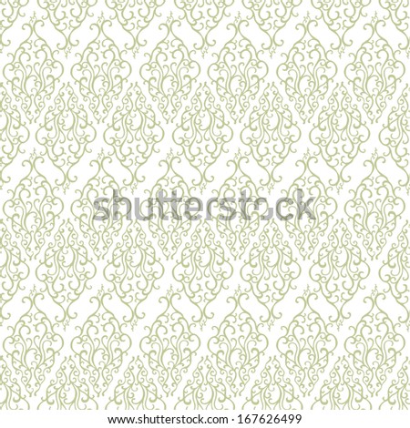 Vector seamless pattern with vintage abstract doodle ornament. Elegant retro background 