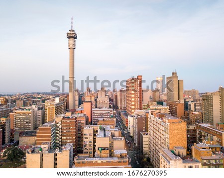 Skyscrapers in downtown of Johannesburg, South Africa Royalty-Free Stock Photo #1676270395