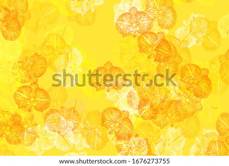 Light Orange vector doodle background with flowers. An elegant bright illustration with flowers. Brand new design for your business.