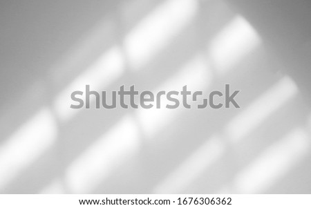 Window natural shadow overlay effect on white texture background, for overlay on product presentation, backdrop and mockup Royalty-Free Stock Photo #1676306362