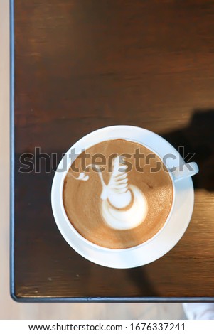 coffee , hot coffee or hot cappuccino in top view