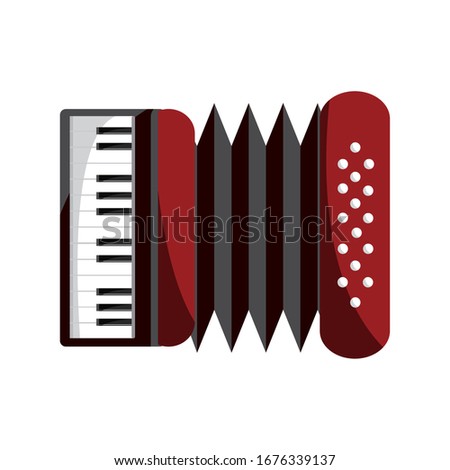accordion musical instrument vector illustration isolated icon
