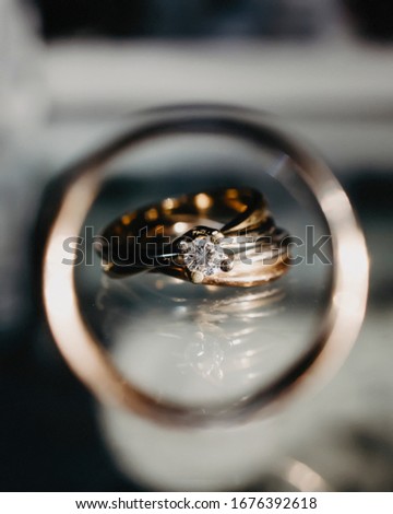 wedding rings book diamond macro
