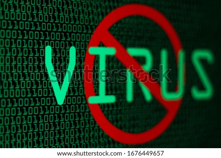 green virus on black background