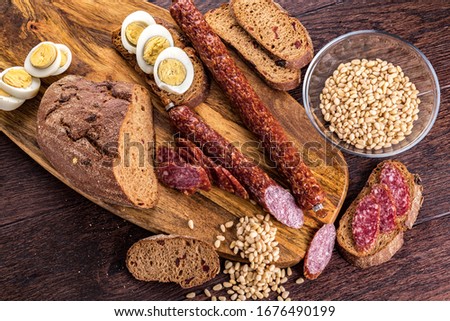 raw smoked sausages with the taste of mushrooms, orange, nuts, peppers and lingonberries