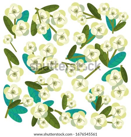 cartoon scene with beautiful and colorful flowers on white background - illustration for children