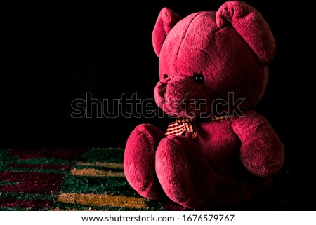 teddy bear sitting in the shade
