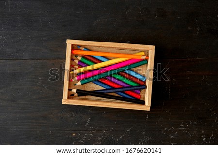 A studio close up photo of coloring pencils