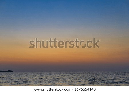 Tropical sunset over the sea. with copy space for text or design.