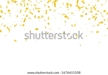 Abstract background with many falling gold tiny confetti pieces. Royalty-Free Stock Photo #1676655508