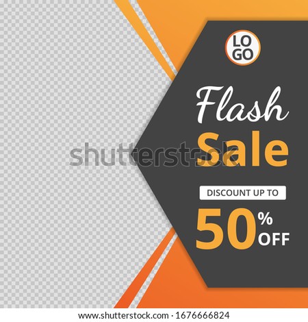 Modern sale banner template post, Flash sale social media template for ads