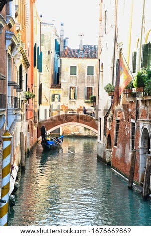 Photo picture view in the old italian city of venice, italy, europe