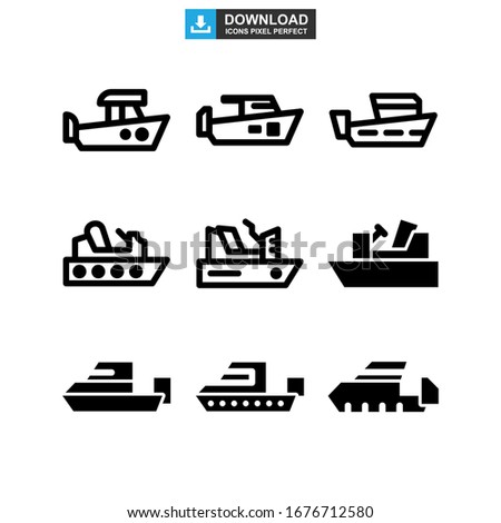 motorboat icon or logo isolated sign symbol vector illustration - Collection of high quality black style vector icons
