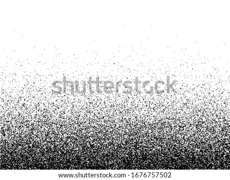Grunge gradient spray horizontal texture or stipple grainy transparent halftone sand vector background or splatter backdrop